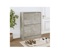 Armoire à chaussures Gris béton 63x24x81 cm Bois d ingénierie