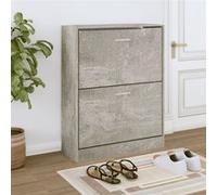 Armoire à chaussures Gris béton 63x24x81 cm Bois d ingénierie Gris béton G
