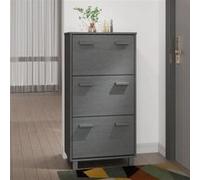 Armoire à chaussures HAMAR Gris foncé 59,5x35x117 cm Pin massif gris foncé G
