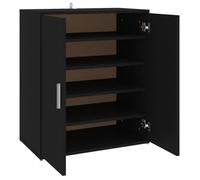 Armoire à chaussures - KIMISS - Noir - 60x35x70 cm - 2 portes - 5 étagères