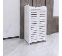 Armoire à chaussures-MENGDA-Armoire à chaussures à 4 étagères et double porte-Meuble de rangement-Aération-40*35*90cm