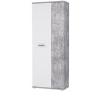 Armoire à chaussures MISCA - Style contemporain effet béton et blanc mat - L 69 cm