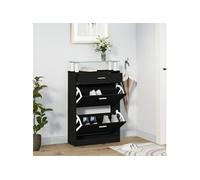 Armoire à chaussures Noir 63x24x104 cm Bois d ingénierie