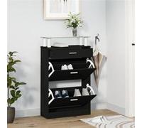 Armoire à chaussures Noir 63x24x104 cm Bois d ingénierie Noir G