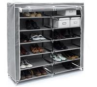Armoire à chaussures pliante VALENTIN - Gris - 7 étages pour environ 36 paires de chaussures