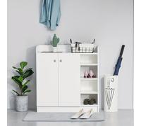 Armoire à chaussures - Rangement à chaussures - Boîte à chaussures - Banc à chaussures - Blanc