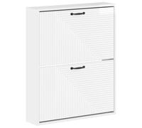 Armoire à chaussures suspendue en bois d'ingénierie, 71x17x86 cm, avec | Montage mural, porte réversible, tiroirs rabattables, résistant à l'humidité, design moderne