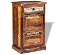 Vidaxl Armoire À Chaussures 4 Couches Avec Tiroir Bois De Récupération Multicolore