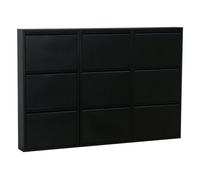 Armoire à Chaussures XXL Pisa 9 Pli Métal - Dynamic24 - Noir - Meuble d’entrée - Contemporain - Design
