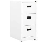 Armoire à classement en acier avec 3 tiroirs, bac à roulettes pour bureau, 46 x 62 x 102,5 cm, armoire de bureau verrouillable pour dossiers suspendus A4 et légal