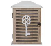 Out Of The Blue Armoire à clés murale en bois 6 crochets 27,5×19 cm Marron