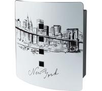 Armoire à clés BURG-WÄCHTER 6204/10 Ni Skyline NY, Porte Acier Inoxydable, Boîtier Acier Galvanisé Noir