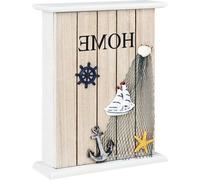 Armoire à clés en bois avec 6 crochets de fermeture pour l'entrée, le hall et le bureau