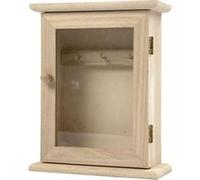 Armoire à clés en bois et porte vitrée - 18 x 6 x 14 cm G