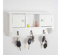 Armoire à clés HWC-A48, boîte à clés avec portes et crochets blanc