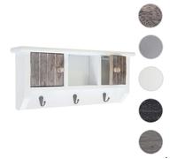 Mendler Armoire à clés HWC-A48 murale avec portes et crochets Shabby marron