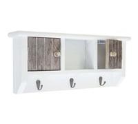 Mendler Armoire à clés HWC-A48, boîte à clés avec Portes et Crochets - Shabby Marron
