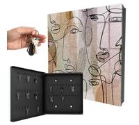 Armoire à clés métal & Verre 30x30x5 cm Dessin au Trait Porte Gauche Noir