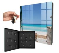 Armoire à clés Murale 30x30x5 cm Loisirs en Bord de mer Porte Gauche Noir | Rangement | Sécurité | Accroche-clés | Coffret | Boîtier | Décoratif | Crochet | Mobilier | Attache | Fixation | Entrée