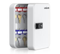 Armoire à clés pour 20 clés, avec serrure à combinaison, de couleur blanche, réparable, en acier, pour le stockage sécurisé