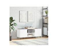 Armoire à disques blanc 121x38x48 cm bois d'ingénierie831676