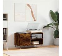 Armoire à disques chêne fumé 85x38x48 cm bois d ingénierie Marron G
