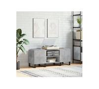 Armoire à disques gris béton 121x38x48 cm bois d ingénierie