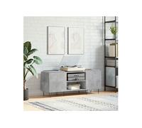 vidaXL Armoire à disques gris béton 121x38x48 cm bois d'ingénierie