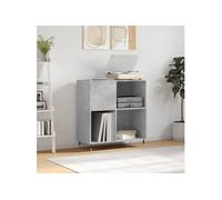 Armoire à disques gris béton 84,5x38x89 cm bois d ingénierie