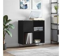 Armoire à disques noir 84,5x38x89 cm bois d ingénierie