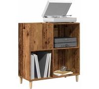 vidaXL Armoire à disques vieux bois 84,5x38x89 cm bois d'ingénierie, armoire pour tourne-disques, armoire de rangement pour disques, buffet pour tourne-disques