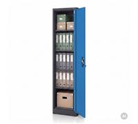 Jan Nowak Armoire à Dossiers Métal 4 Étagères Verrouillable 185x45x40 cm | Armoire à dossiers en acier avec 4 étagères réglables, portes battantes et serrure, pour classeurs, archives et bureau.