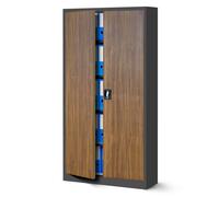 Armoire à dossiers Armoire de bureau Armoire en acier anthracite-bois 185x90x40