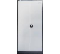 Armoire à dossiers Armoire universelle Armoire métallique Armoire de bureau verrouillable Vestiaire Armoire à outils Armoire d'atelier 'Omsk' gris foncé-blanc avec penderie