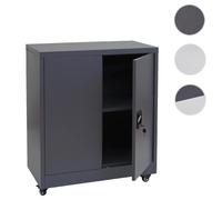 Mendler Armoire à dossiers HWC-O50 98 x 80 x 40 cm Gris foncé