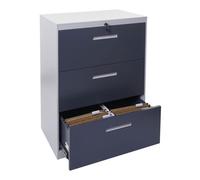 Armoire à dossiers suspendus HWC-A10 acier, A4 verrouillable 103x76x46cm gris-gris foncé