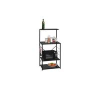 Armoire à four à micro-ondes noir 60x39,6x123 cm aggloméré