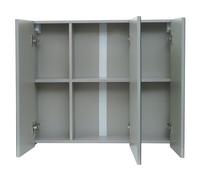 Armoire à glace HWC-B19b, armoire de salle de bain suspendue, 6 étagères brillant MVG-certifié 70x80x16cm gris