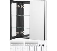 Armoire à glace VEVOR Armoire à pharmacie (662 x 135 x 762 mm) pour salle de bains, à encastrer ou à fixer au mur, cadre en aluminium