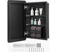 Armoire à glace VEVOR Armoire à pharmacie miroir (406 x 128 x 610 mm) pour salle de bains, encastrée et murale, cadre en aluminium, armoire de toilette