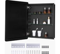 Armoire à glace VEVOR, armoire à pharmacie miroir, armoire à médicaments (662 x 135 x 762 mm) pour salle de bains, montage encastré ou mural