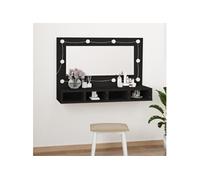 Armoire à miroir - - 90x31,5x62 cm - LED - Noir - Design contemporain