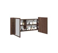 vidaXL Armoire à miroir à LED de bain chêne marron 100x12x45 cm, armoire à miroir, armoire de maquillage avec miroir, 834961 Marron G
