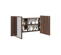 vidaXL Armoire Miroir LED 90x12x45 cm - Chêne Marron
