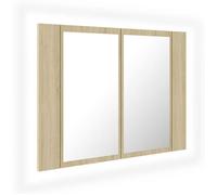 Armoire à miroir/Armoire de bain - UU - avec LED - Chêne sonoma 60x12x45 Acrylique m50