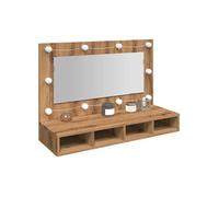 vidaXL Armoire à miroir avec LED chêne artisanal 90x31,5x62 cm