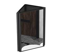Armoire À Miroir d'angle De Salle De Bain, Armoire À Miroir Triangulaire en Aluminium Space, Casier De Toilette Mural - Gain De Place (Color : Black, S : 33 * 33 * 63cm)