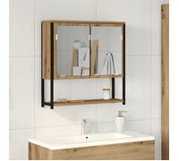 vidaXL Armoire miroir murale Chêne artisanal 60×16×60 cm – Étagère, design élégant