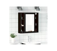 vidaXL Armoire de Salle de Bain avec Miroir Chêne Noir 60 x 16 x 60 cm Bois d'ingénierie