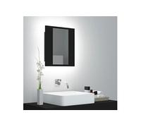 Armoire à miroir de salle de bain LED Noir 40x12x45cm Acrylique